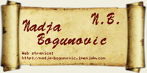 Nadja Bogunović vizit kartica